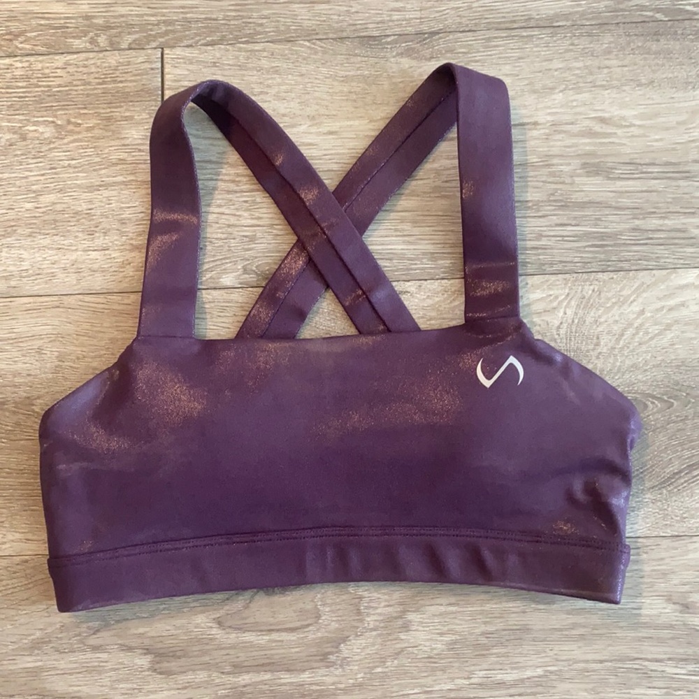 Purple shine- diamond padded sports bra